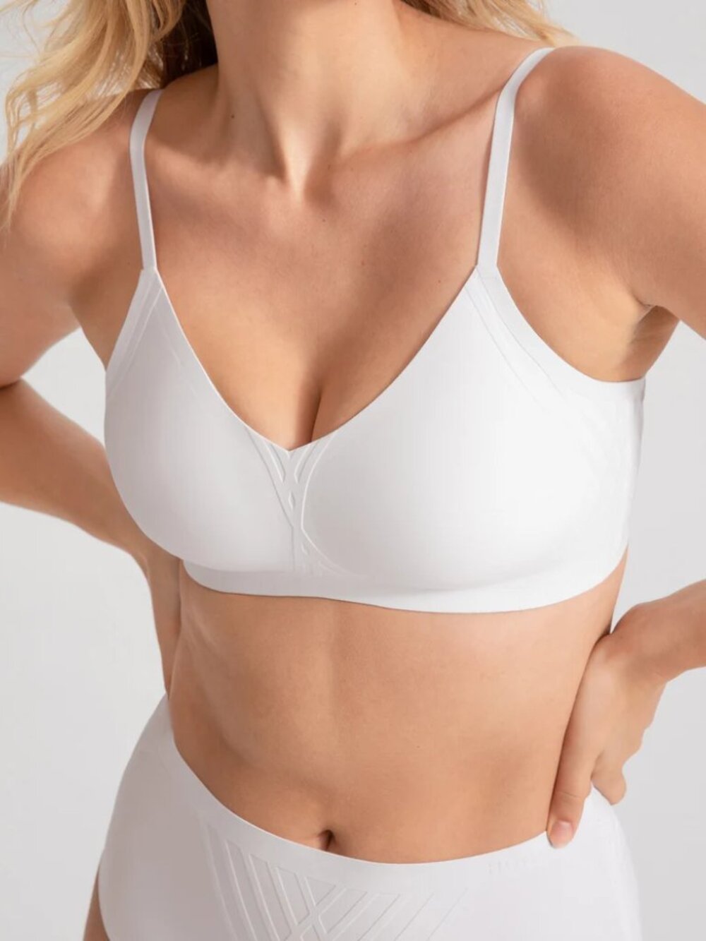Honeylove Silhouette Bra Womens Medium White Unpadded Wire Free Bra